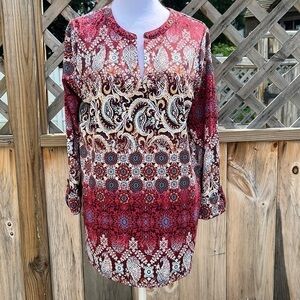 Dressbarn Boho Tunic Top Size Medium